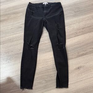 refuge Black Distressed Skinny Jeans